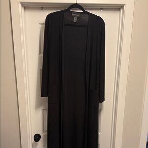 Frank Lyman Long Black Open Front Duster